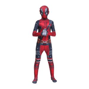 Trang Phục Cosplay Deadpool Cho Trẻ Em Trang Phục Hóa Trang Siêu Anh Hùng Với Mũ Và Găng Tay Cho Bữa Tiệc Halloween Chất Liệu Polyester Khóa Kéo Kiểu Dáng Mới Lạ