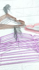 ORANGE Gantungan Baju Kawat isi 10 pcs - Hanger Stainless Lapis Plastik Anti Karat