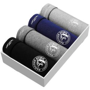 Nanjiren Underpants Mens Pure Cotton Boxer Brief Youth Mid-Waist Shorts Underpants Pure Cotton Antibacterial Crotch Breathable Boxer