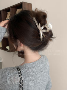 Large Polka Dot Butterfly Knot Hair Claw Clip Womens Unique Design Sensation Shark Clamp Fashionable Hair Accessories