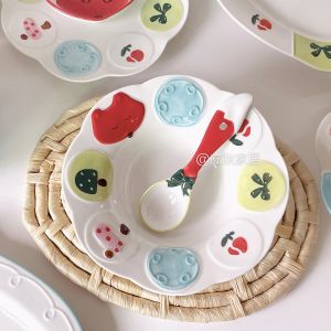 Bát Tráng Men Vẽ Tay Bằng Gốm Sứ Phong Cách Nông Trại Bát Đựng Trái Cây Bát Đựng Cơm Bát Tròn Đường Kính 127cm Bát Tráng Men