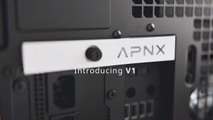 APNX V1 Mid-Tower Airflow Dual Chamber Megaview Tempered Glass Premium ATX PC Desktop Casing With Type-C ( Black Wood / Black White )