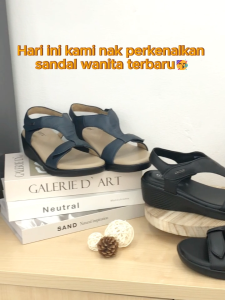 Guzzi Women’s Genuine Leather Velcro Strap Sandals – Comfortable Lightweight Casual Wear (Kasut Perempuan) GLS-60027