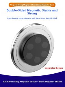 Double-Sided Magnetic Magsafe Wall Sticker Strong Magnet Flat Universal Phone Holder Desktop Bathroom Mirror Makeup Mirror Compatible with  Phones