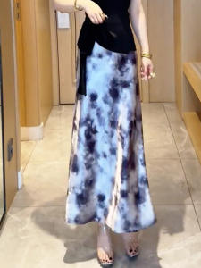 MANMI | Chân Váy Xòe Dáng A Màu Tím Đậm Nhạt Vintage Elegance Mùa Hè Cao Thắt