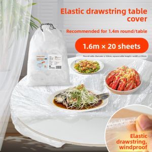 TEMEIJU | Disposable Round Elastic Tablecloth Red Thick Home Outdoor Cleaning Table Cover
