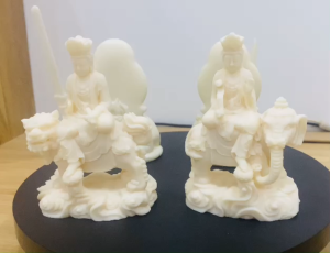 Tượng Bồ Tát Văn Thù & Phổ Hiền chất liệu bột đá tự nhiên cao 12cm hàng thủ công mỹ nghệ tinh xảo