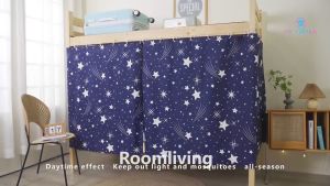 New Bed Curtain Student Private Bunk Dormitory Mosquito Protection Blackout Tent Cover Curtains Black Blue Red Simple Design Star Leaf Printed COD