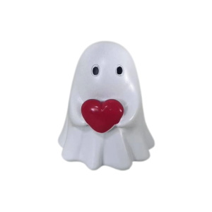 1 Cute Heart-Shaped Ghost Ornament Halloween-Themed Adorable Design Great for Decorating Home Desks and Creating a Festive Atmosphere