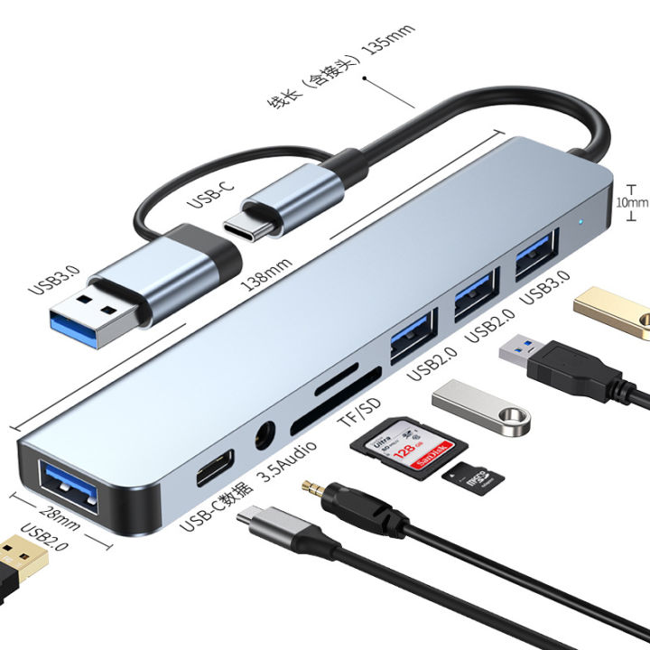 Multiport USB Hub 3.0 Multi USB Splitter 4 USB Port 3.0 2.0 SD PD TF ...