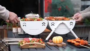 Double Sided Foldable Chimney Charcoal Grill Stove BBQ Outdoor Tabletop Barbecue Grills Camp / Berbeku Bakar Boleh Lipat