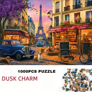 Jigsaw Puzzle for Adults 500/1000/1200/2000PCS Paris Evening Cityscape Artwork Mindful Game Stress Relief Decor Gift