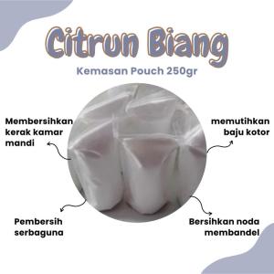 BIANG SITRUN / CITRUN  250 GRAM BUBUK AJAIB PEMBERSIH MULTIFUNGSI KERAK MEMBANDEL KAMAR MANDI PERALATAN DAPUR DAN BAJU PUTIH