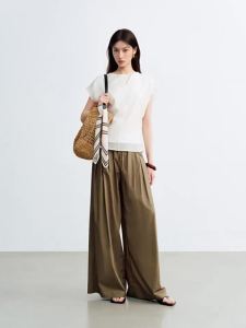 DESIGNICE | Slimming Tencel Waist-accentuating Round-neck T-shirt