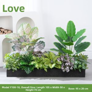 Artificial Flower Box Landscape Decoration Plastic Outdoor Fence Decor Fake Plant Slot Partition Greenery Ornament