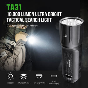 NEXTORCH TA31 10000 lumens ultrabright flashlight  high power Search flashlight rechargeable emergency led flashlight