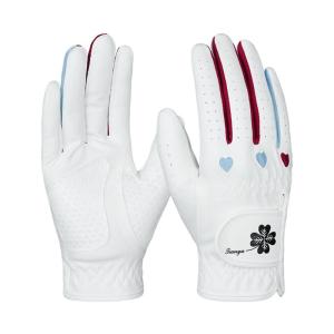 TTYGJ | Golf Gloves for Women Anti-Slip Wear-Resistant Breathable White with Hearts