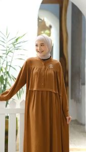 Tulus Signature Nazla Dress Maxi Gamis Wanita Airflow Import Polos LD 114