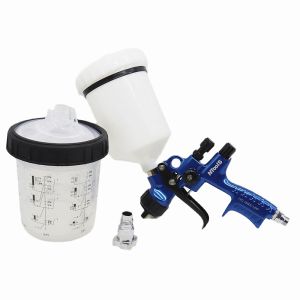 Ntools Blue LVLP Spray Paint 1.3mm Nozzle With  Adapter And Mix Tank Air Spray With Quick-Connect Wash-Free Tank