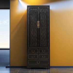 Chinese Solid Wood Storage Wardrobe Storage Cabinet Hand Painting Antique Home Comb Cabinet Classical Curio Cabinet Customizable