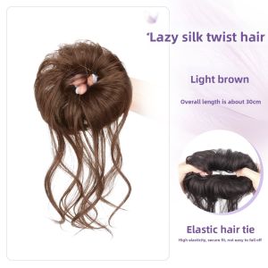 JUZITING | Low Bun Ponytail Hair Accessory Natural Simulation Puffy Wig