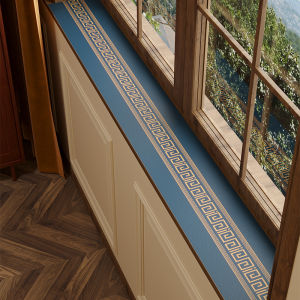 New Chinese Style Window Seat Cushion Narrow Balcony Decorative Pad Anti Soiling Durable Leather Plant Floral Pattern Customizable