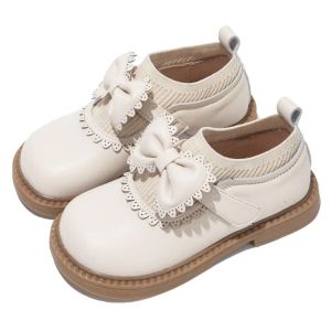 Princess Shoes for Girls Leather Shoes 2024 Spring & Fall New Arrival Soft Bottom Childrens Small Leather Shoes Womens Spring British Style Non-Slip Single-Layer Shoes