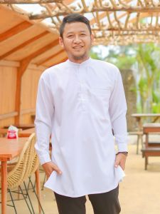 Baju Koko Pakistan Busana Muslim Pria Dewasa Warna Polos Putih Bersih Lengan Tangan Panjang Katun Toyobo Fodu Premium Model Keren Terbaru Kekinian
