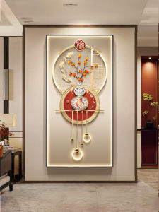 New Chinese Style Decorative Painting Gourd Design Entrance Hallway Wall Art Meaningful Door Facing Fish Pattern Modern Home Decor