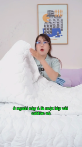 Ruột Chăn Cotton Chavina Bedding Trắng Gòn Microfiber Size 2mx2m2 Ruột Mền Chần Bông Dày Mùa Đông Có Dây 4 Góc Cố Định