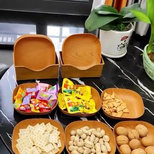 Versatile Kitchenware: Plastic Wooden Design Kitchen Tableware Set