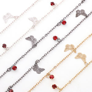 50Cm/1Meter Đồng Bướm Red Dây chuyền Kim cương giả dây kim loại Cho làm đồ trang sức vòng tay tự làm Vòng Cổ Thủ Công Mỹ Nghệ Phát Hiện