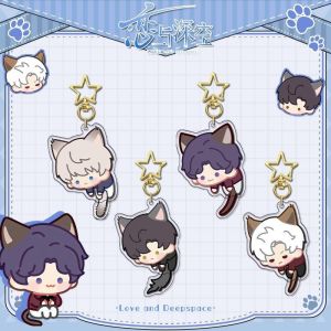 2025 Love และ Deep Space Meow บ้านพวงกุญแจอะคริลิค Q-version เกม Xavier Sylus Rafayel Zayne กระเป๋าพวงกุญแจจี้แฟนของขวัญ