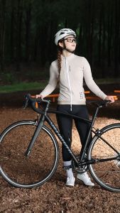 WOSAWE Áo thun nữ không tay Áo đi xe đạp giữ nhiệt Lông cừu chống gió Áo thể thao ngoài trời chống lạnh