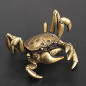 Fortune General Pure Copper Solid Crab Cover Set Tea Ceremony Tea Carve Small Ornaments Animal Tea Ornaments Table Set Crafts
