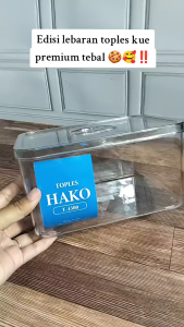 Hako Toples Kue Kotak Besar 23 liter Anti Pecah dengan Tutup Kuat Tahan Debu toples Premium Bpa Free
