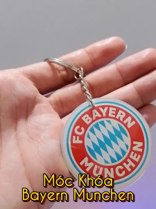 Móc khóa Logo Bayern Munich Munchen mẫu số 3 nhựa dẻo đúc nguyên khối dây hợp kim. Móc khóa độ bền cao đội bóng