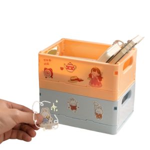 ตะกร้าใส่กล่องเก็บสินค้ากล่องเก็บของแบบพับเก็บได้ตะกร้าใส่พลาสติกเก็บของพับได้กล่องเก็บของพลาสติกพับเก็บได้