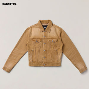 SMFK | Crucifix Flame Distressed Denim Jacket
