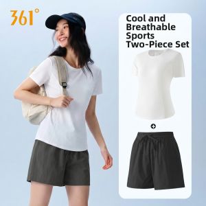361° | Thin Summer Sportswear Set For Women Short Sleeve Shorts
