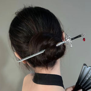 New Punk Ruby Pendant Hairpin Chinese Simple Hair Sticks for Retro Women Girl Hairstyle Hair Dish Accessories Trendy 2023