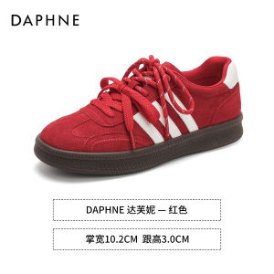 Daphne Classic Dequn Womens Shoes 2025 New Style Versatile Red Casual Womens Sporty Flat Shoes Autumn Season Fashionable