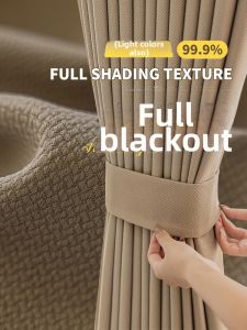 ORIENTAL LAN | Beige Bedroom Curtain Full Light Blocking and Heat Insulation