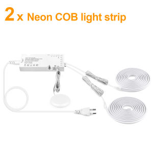 Amazing! Self-Adhesive LED Neon Light Strip Touch Dimmable COB LED Tape For Acoustic Wall PanelShelfCollection Cabinet Decor