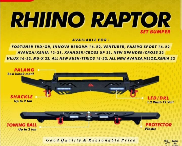 TOWING BAR RAPTOR ISUZU MUX NEW BUMPER RAPTOR ISUZU MUX RHINO BAR GOOD QUALITY Lazada Indonesia
