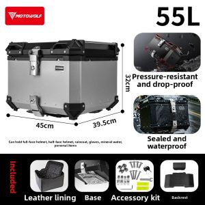 Motowolf | Waterproof Large-capacity Motorcycle Trunk Aluminum