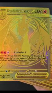 Funism | Self Made English Japanese Look back Mew Mega Charizard Y OK gesture Smoking Fan‑Art High Quality Game Collection Card Toy