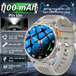 Đồng Hồ Thông Minh GPS Pin Lớn 1100mAh Mới Năm 2026 Màn Hình AMOLED 1.7 Inch Chống Nước 10ATM Theo Dõi Thể Thao Ngoài Trời Chức Năng Gọi Điện Dành Cho Nam