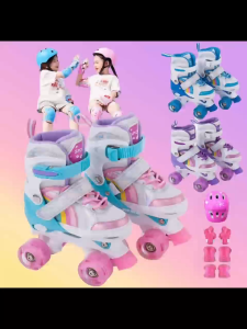 Roller shoes kids 4 wheels kasut roda budak lelaki perempuan viral murah kids adult beginne
