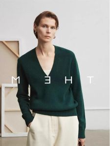 Áo Len Dệt Kim Cổ Chữ V Dài Tay Ôm Vừa Vặn Bằng Vải Nỉ Cáo Pháp Cho Nữ Mùa Thu 2025 Áo Len Cardigan Cổ Chữ V Dài Tay